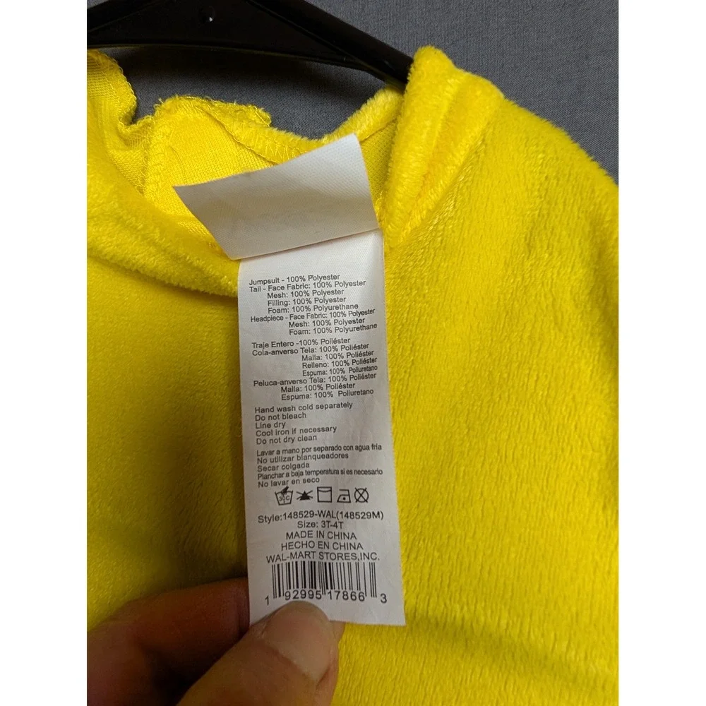 Pikachu Pokemon Kids Costume Jumpsuit Yellow Size‎ 3T-4T